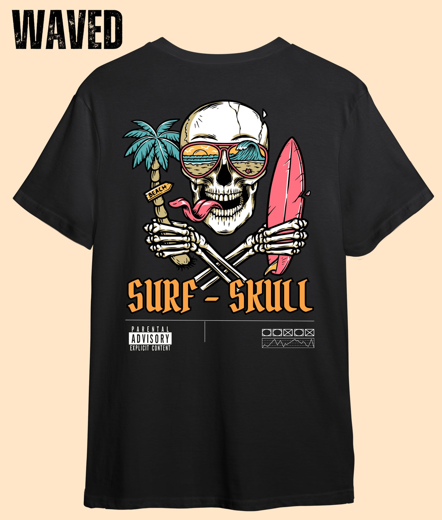 Remera Surf Skull